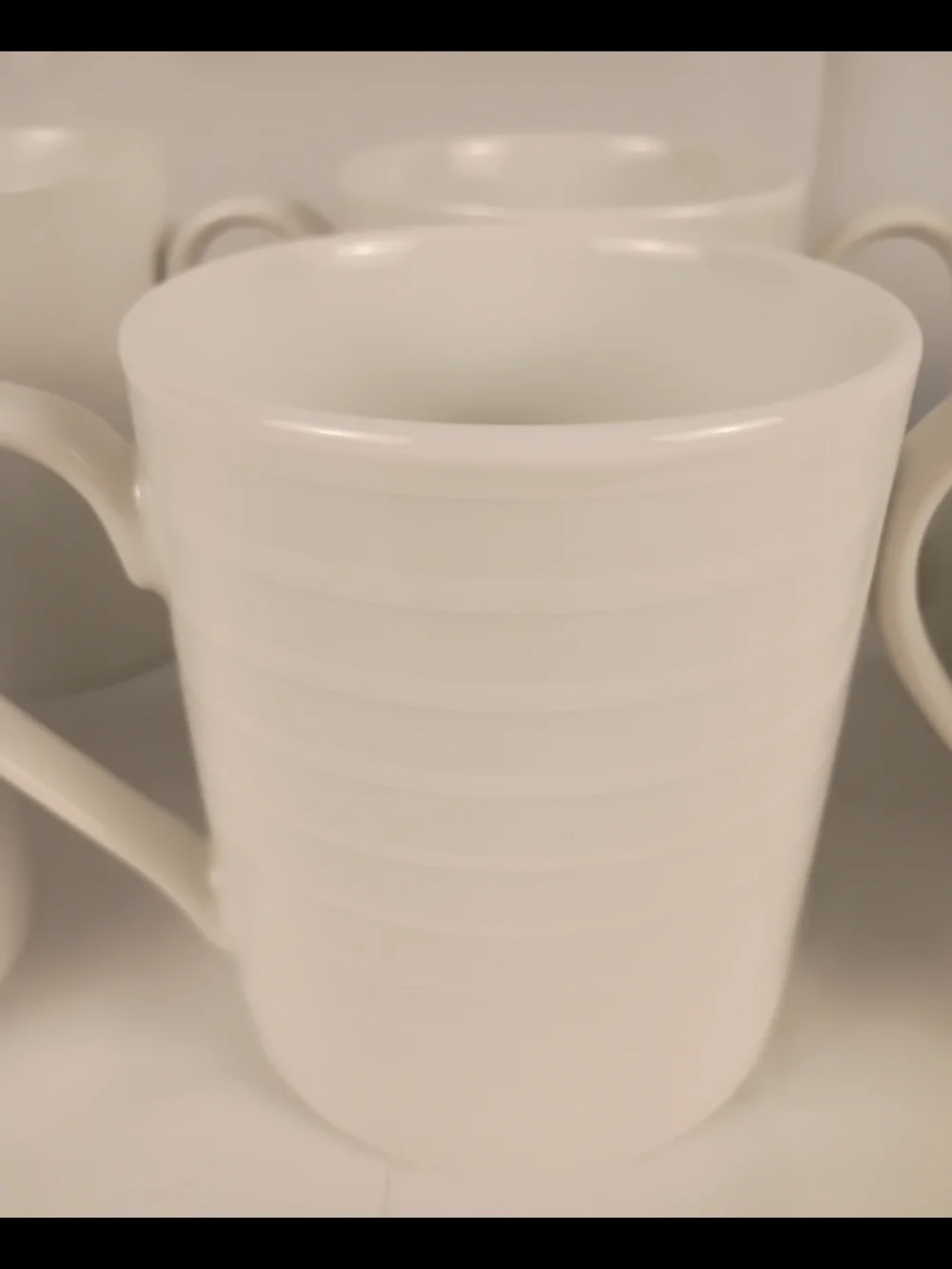 Mikasa Cheers White Porcelain Coffee Mugs Set of 8 Assorted Patterns 12 Oz